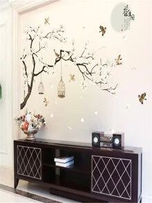 Tree & Bird Wall Sticker - Multicolor - View 4