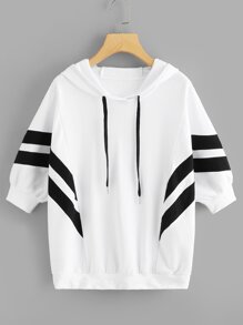 Striped Drawstring Hoodie