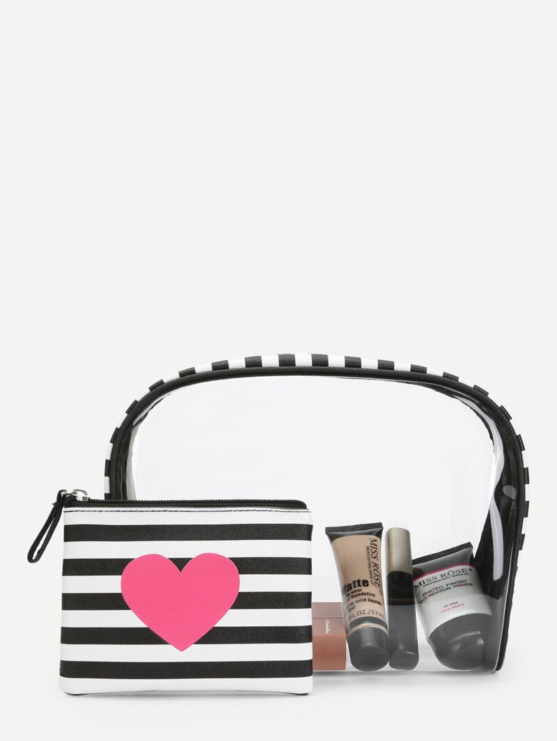 

Striped PVC Wallet 2pcs, Multicolor