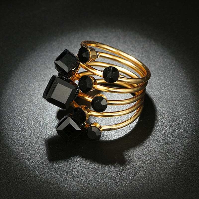 

Gemstone Spiral Ring 1pc, Multicolor