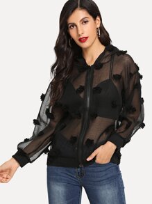 Solid Mesh See Through Jacket