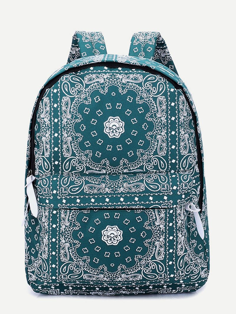 

Geometric Pattern Backpack, Green