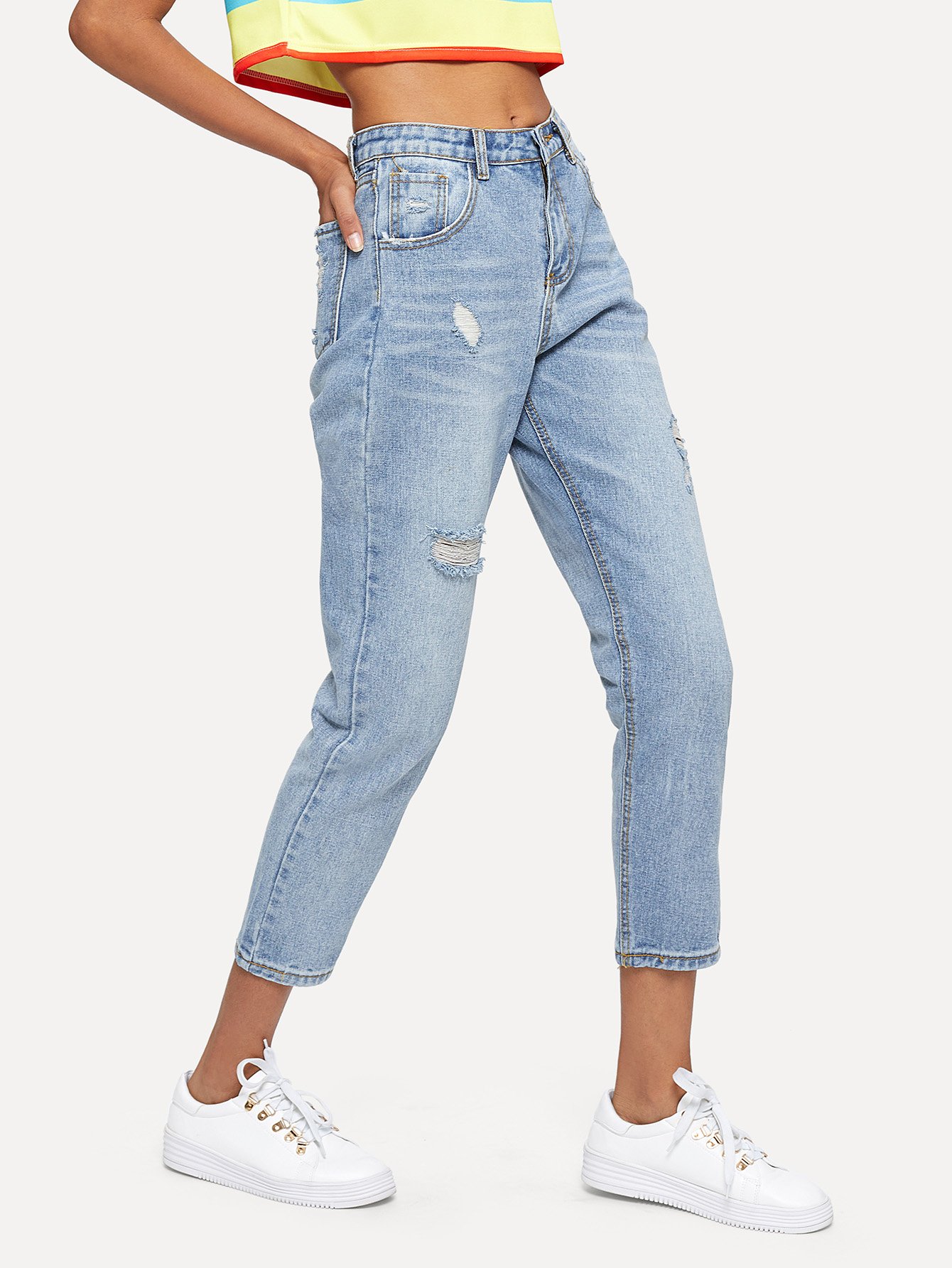 romwe boyfriend jeans