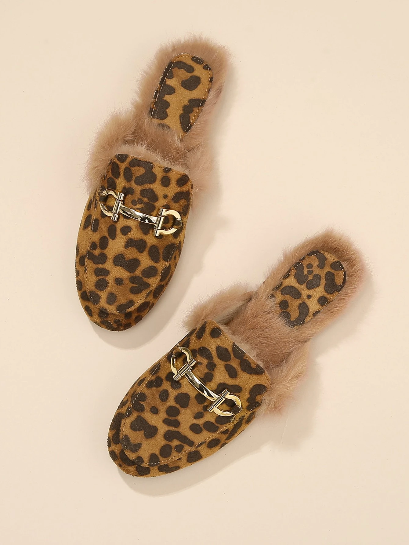 leopard loafer mule
