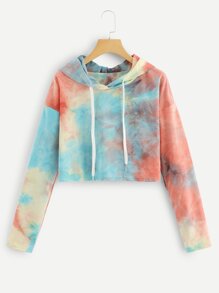 Tie Dye Drawstring Hoodie Sweatshirt