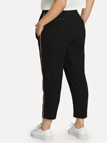 Pantalones con líneas laterales - Negro - Ver 3