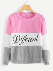 Color Block Letter Print Sweatshirt