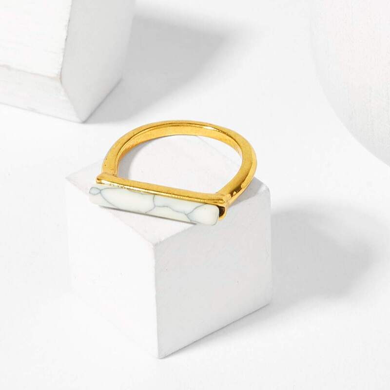 

Marble Pattern Bar Ring 1pc, Multicolor