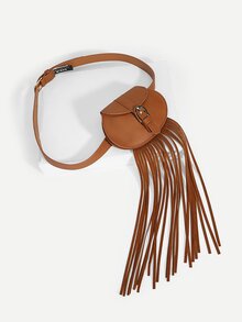 Tassel Buckle Detail PU Bum Bag