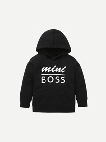 Toddler Boys Letter Print Hooded Sweatshirt