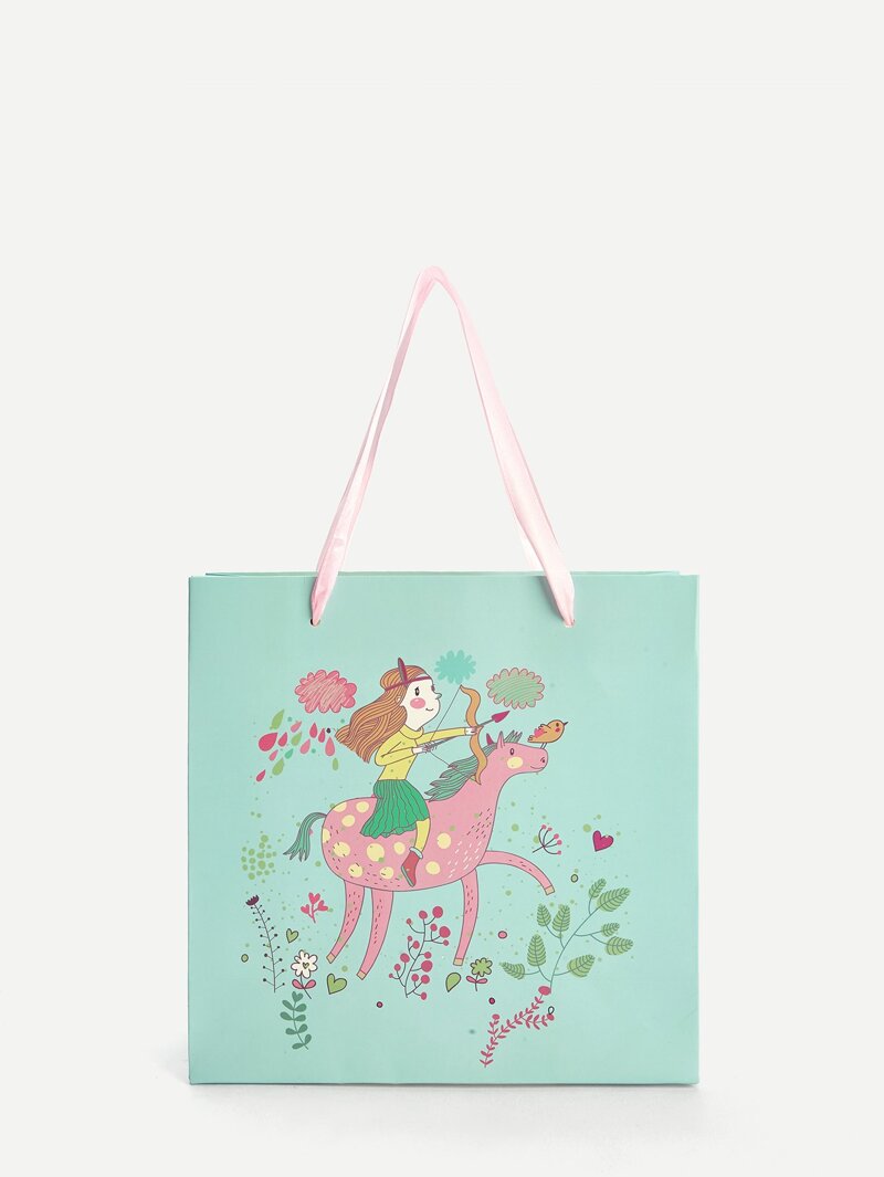 

Cartoon Print Paper Bag, Multicolor