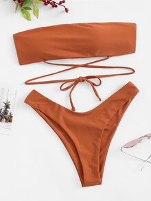 Halter Plain Bikini Set