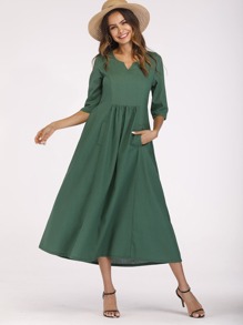 Hidden Pocket Flare Dress