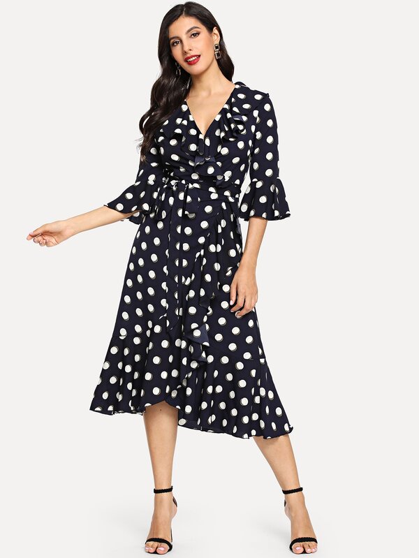polka dot wrap dress uk