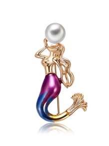Mermaid Shaped Brooch