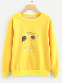 Figure Print Sweatshirt