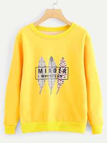 Feather Print Sweatshirt