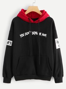 Letter Print Hooded Sweatshirt