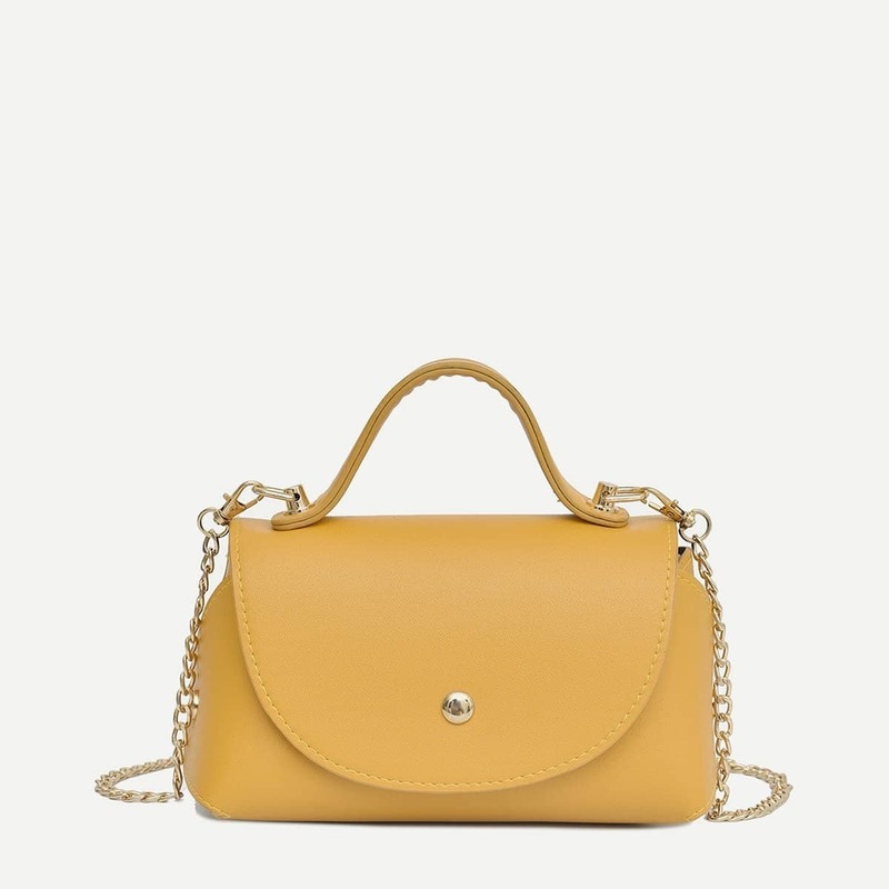 

Flap Satchel Bag, Mustard yellow