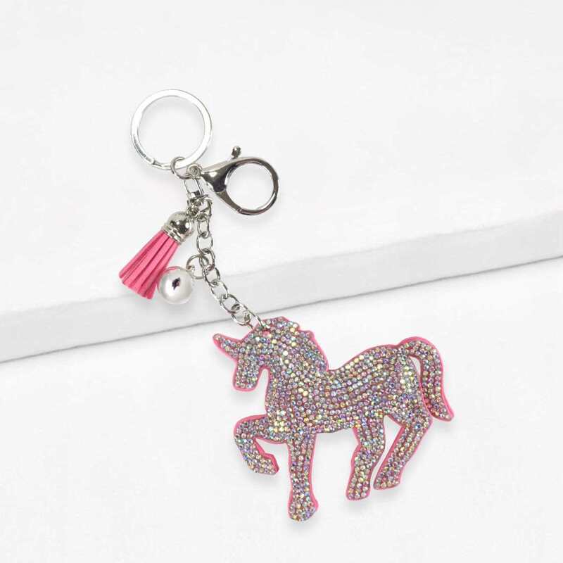 

Rhinestone Overlay Horse Keychain, Multicolor