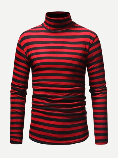 Men Striped Long Sleeve Tee