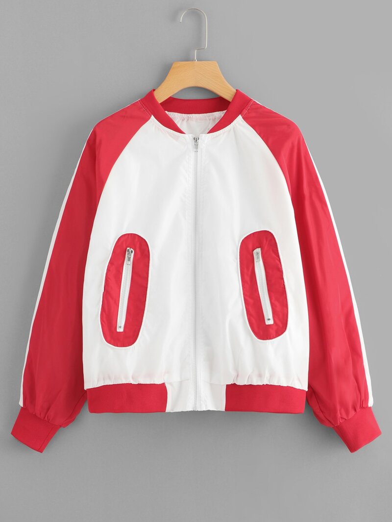 

Letter Print Back Jacket, Red
