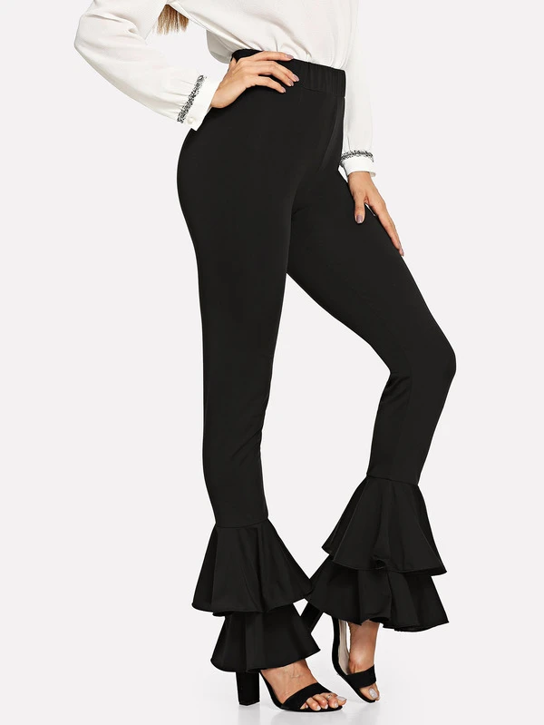 tiered flare pants