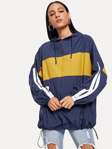 Color Block Hooded Jacket