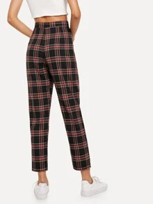 Pantalones de cuadros con cremallera lateral - Multicolor - Ver 2
