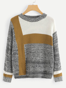 Ribbed Colorblock Jumper