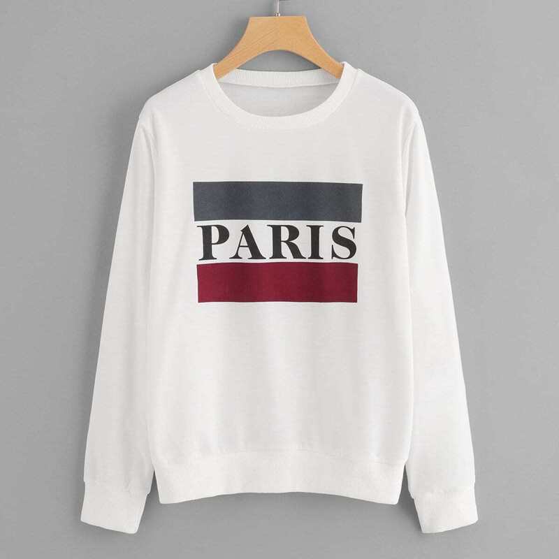 

Letter Print Sweatshirt, White