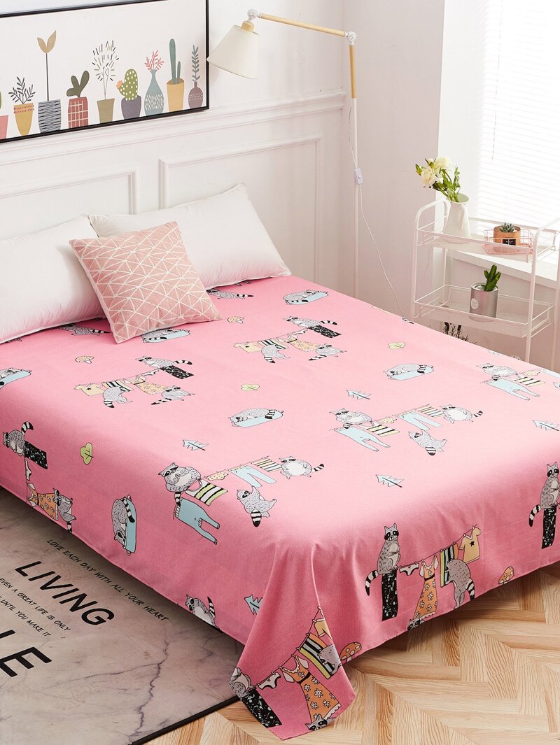 

Cartoon Print Flat Sheet 1PC, Multicolor