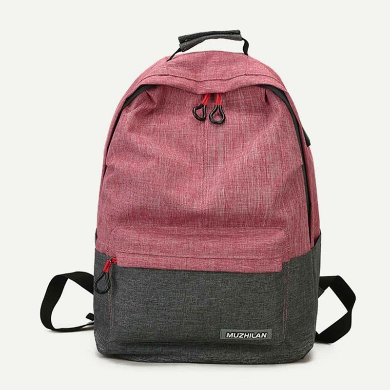 

Front Pocket Two Tone Backpack, Pink
