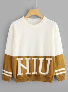 Letter Pattern Sweater