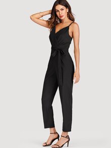 Self Tie Waist Wrap Cami Jumpsuit