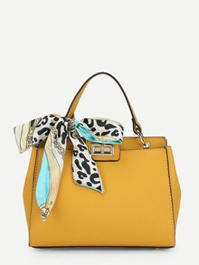 PU Satchel Bag With Twilly