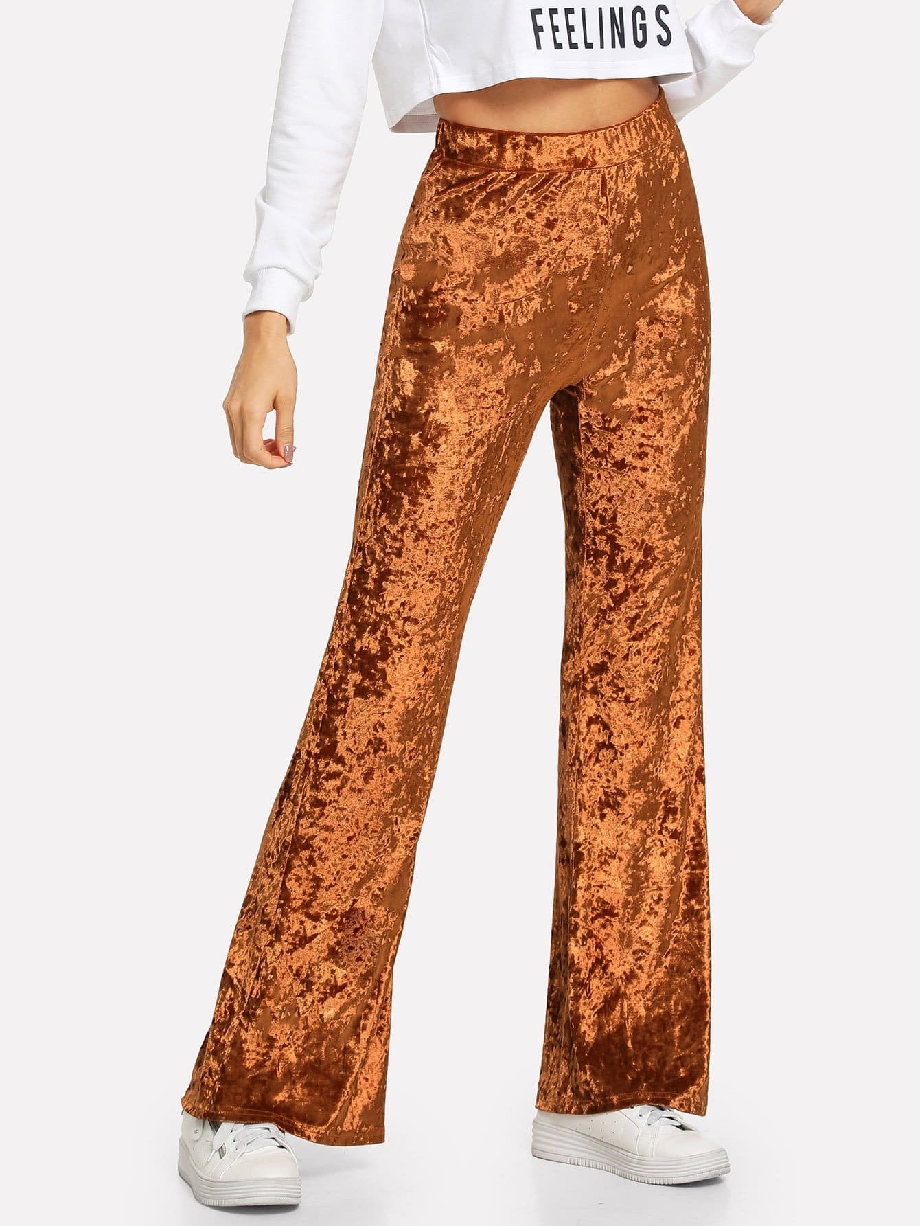 SHEIN Pantaloni di velluto a zampa d'elefante | SHEIN ITALIA