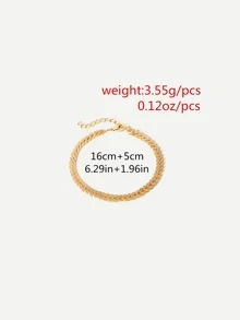 Wheat Ears Design Anklet - Yellow Gold - View 4