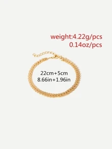 Wheat Ears Design Anklet - Yellow Gold - View 3