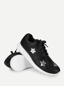 Star Pattern Lace Up Sneakers