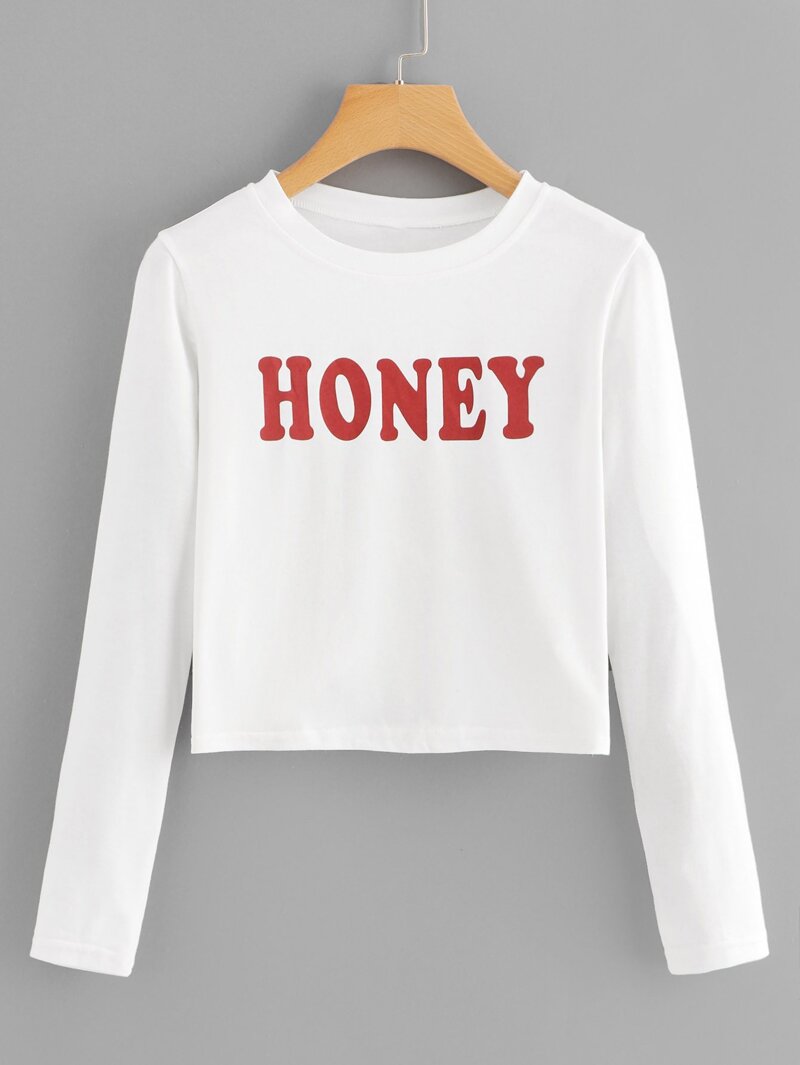

Letter Print Tee, White