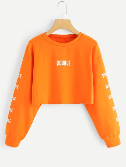 Cropped neon sweatshirt Clearance
