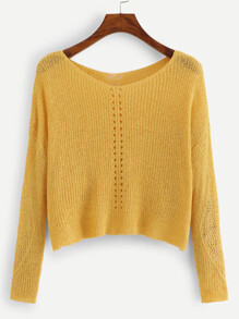 Scoop Neck Solid Sweater