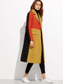 Manteau color block à double boutonnage | Mode en ligne Manteau color block à double boutonnage | Mode en ligne