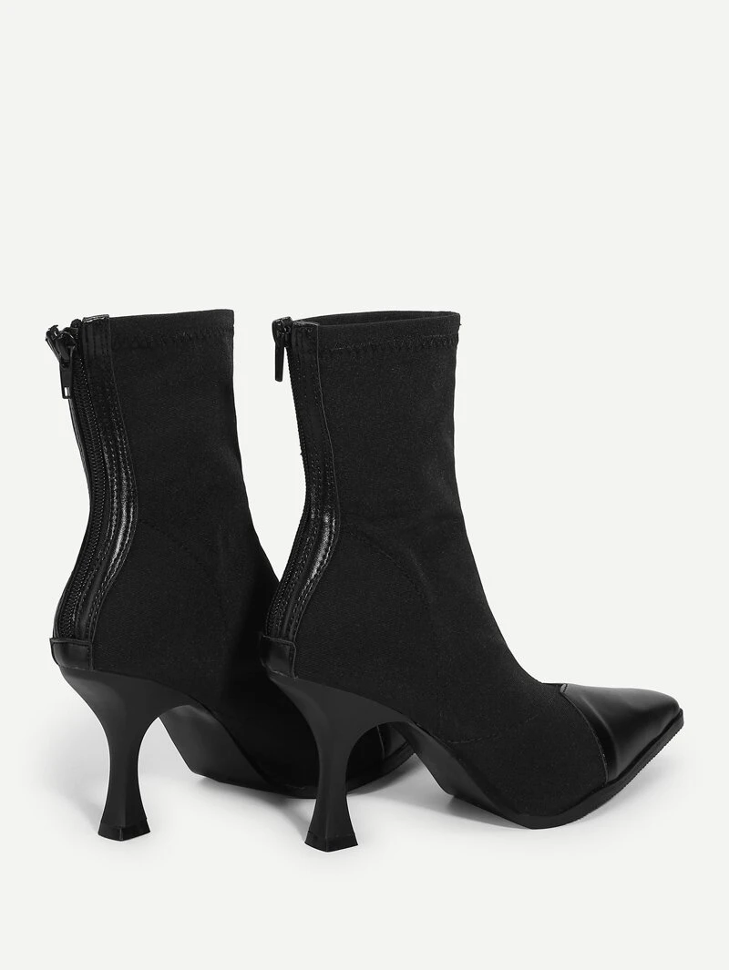 contrasté à évasées à Bottes talons bout yv80wmnON