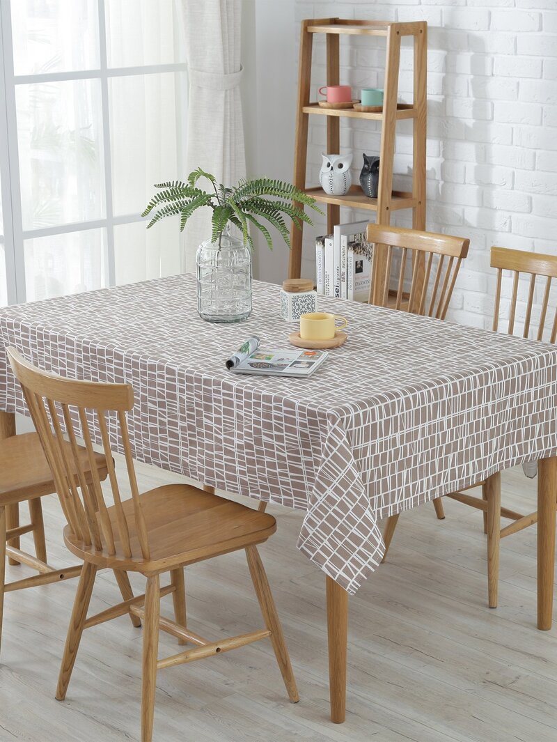 

Geometric Print Table Cloth, Brown