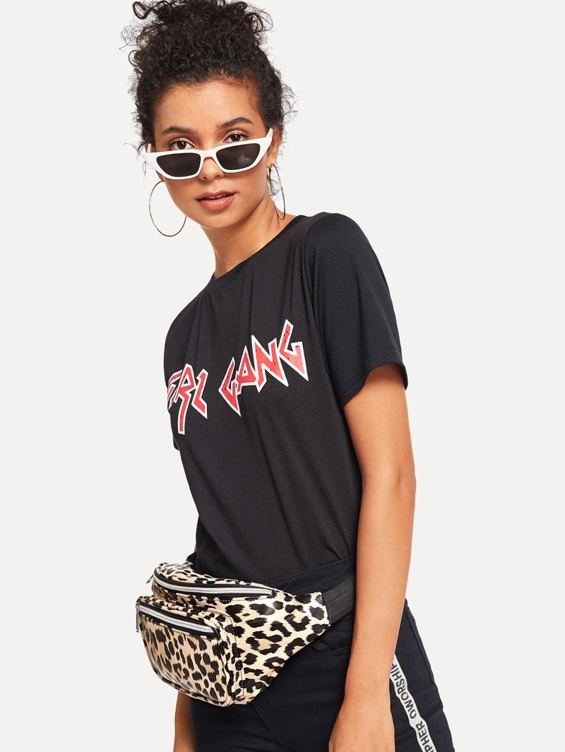 

Leopard Pattern PU Bum Bag, Multicolor