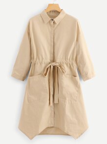 Pocket Decoration Solid Coat