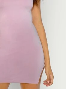 SHEIN Privé Vestido de tirante bajo con abertura - Lila Púrpura - Ver 4