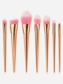 Juego de 7 piezas de brochas de maquillaje profesionales en color oro rosa, juego de brochas, kit de brochas de maquillaje, set de brochas de maquillaje, kit de maquillaje completo, set de brochas de maquillaje, kit de maquillaje completo, kit de brochas, set de brochas de maquillaje, set de regalo de maquillaje, set - Dorado - Ver 2